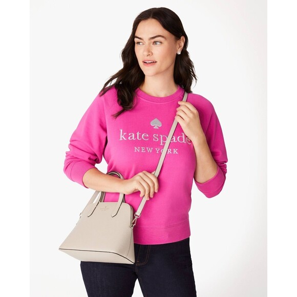 New Kate Spade Schuyler Medium Dome Satchel Saffiano Warm Beige - Picture 2 of 5